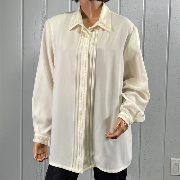 *Koret Women’s Beige Button Up Blouse Size 18W - Picture 5 of 9